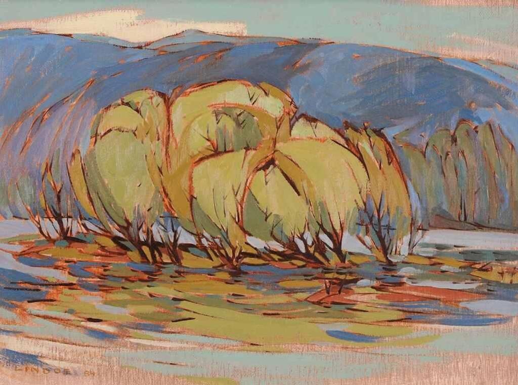 Luke Orton Lindoe (1913-1998) - Flooded Meadow; 1984