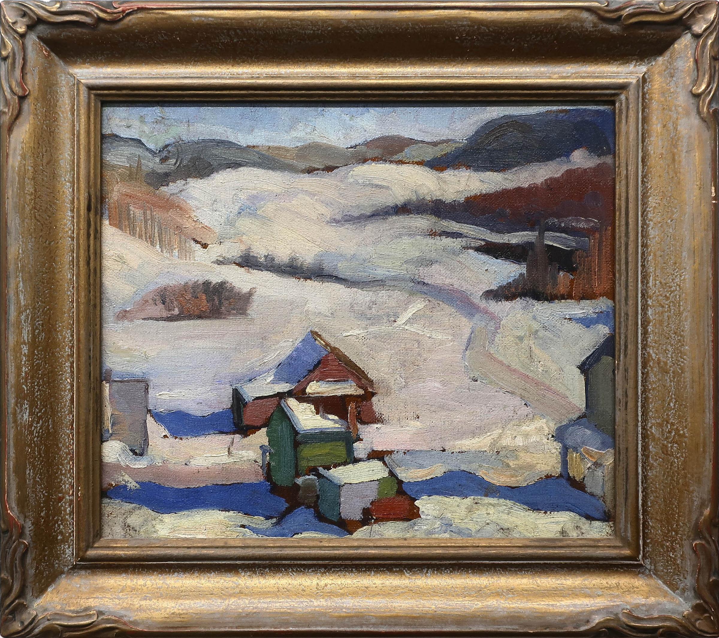 Francoise Pagnuelo (1918-1957) - Farmhouses In The Snow