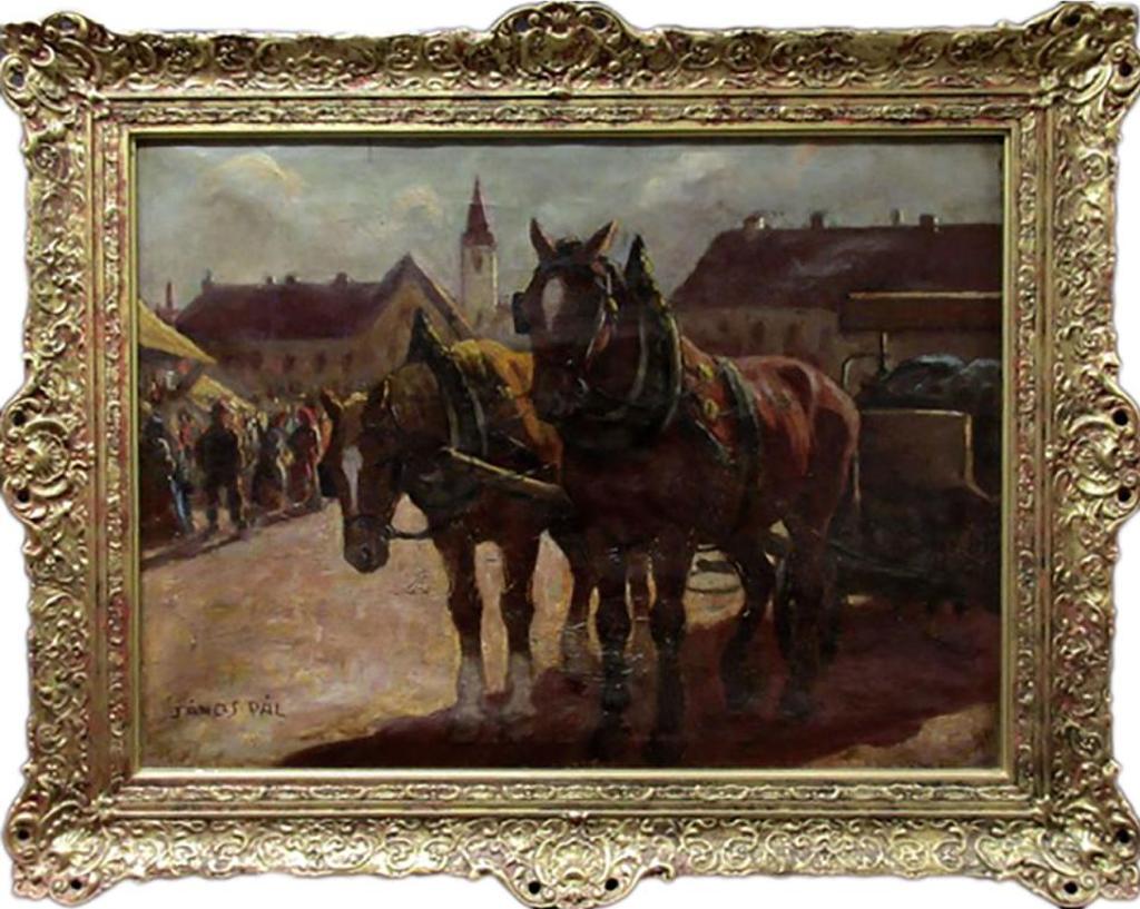 Janos Pal - Horses And Wagon