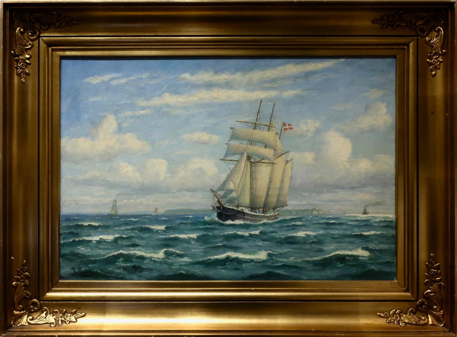 Frants Georg Carl Landt (1885-1976) - Untitled (Clipper In Full Sail)