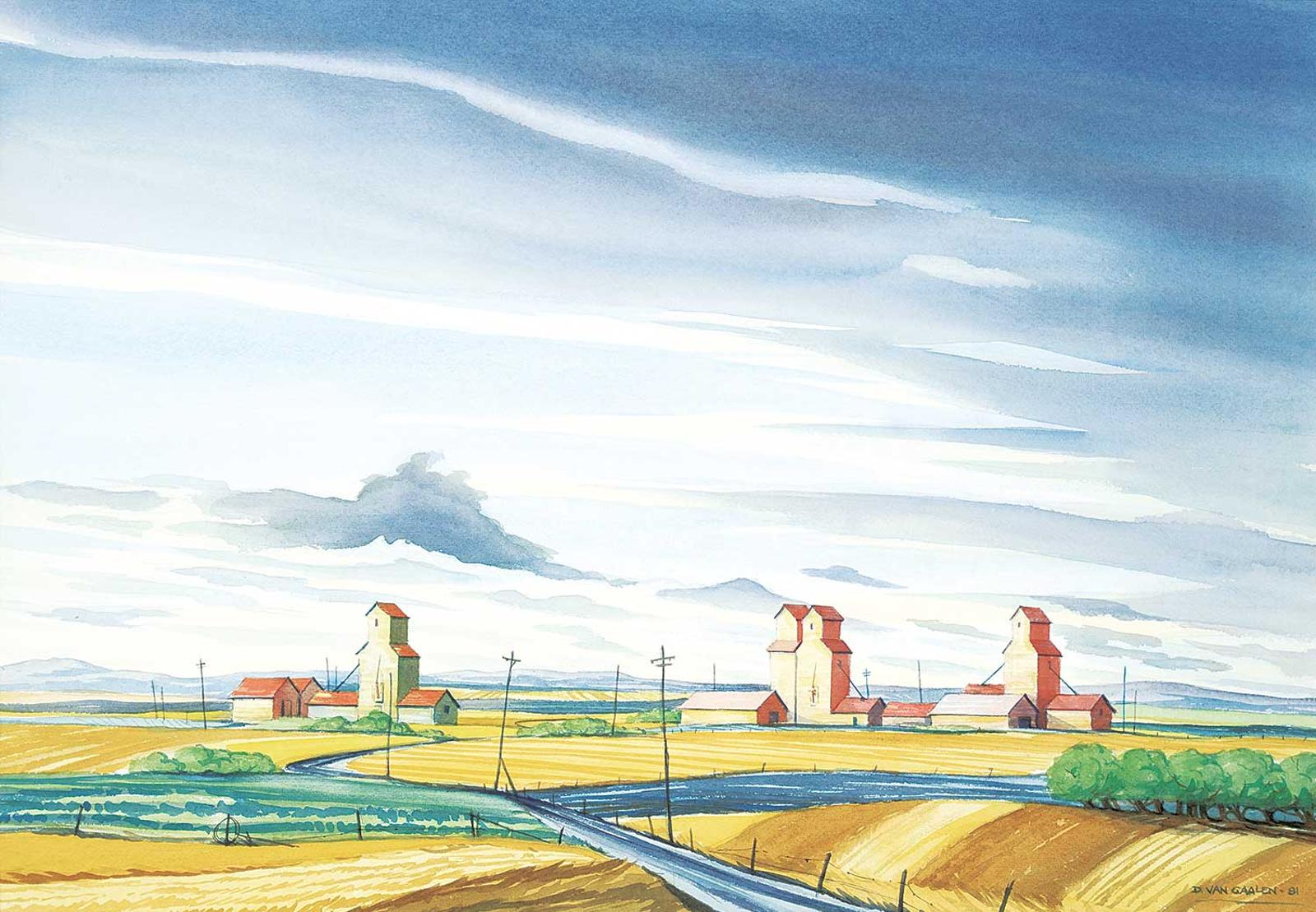 Douglas John Van Gaalen (1947) - Grain Elevators, West of Calgary