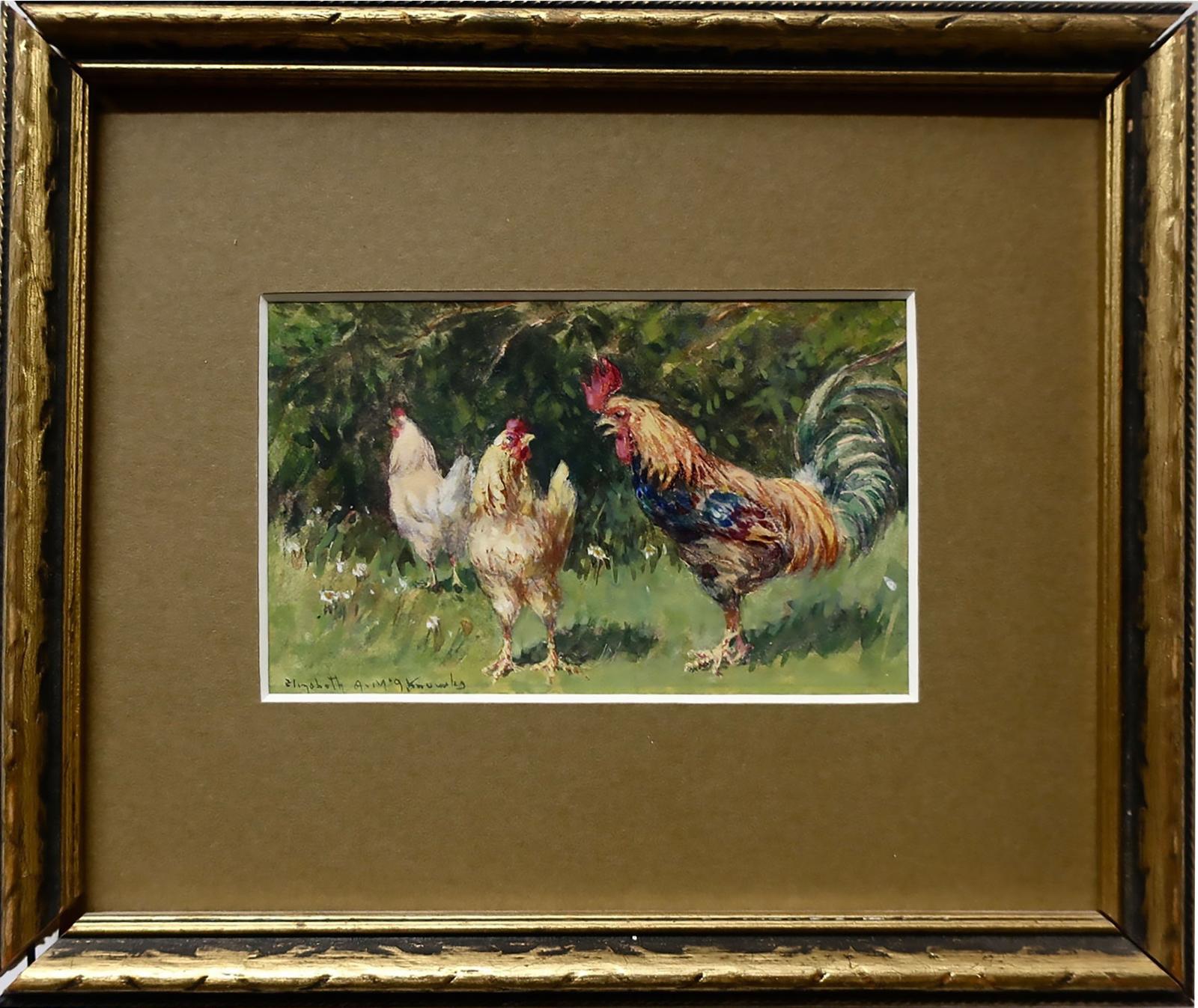 Elizabeth Annie Mcgilllivray Knowles (1866-1928) - Chickens And Rooster