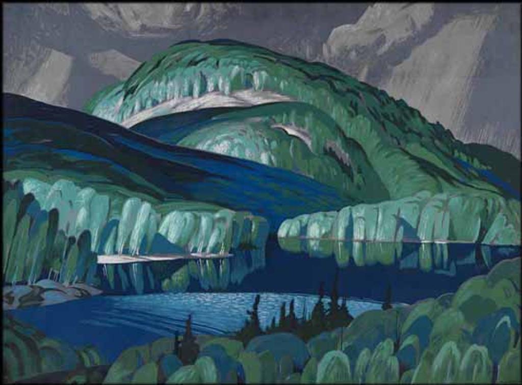 Alfred Joseph (A.J.) Casson (1898-1992) - Sunlit Hill by a Lake
