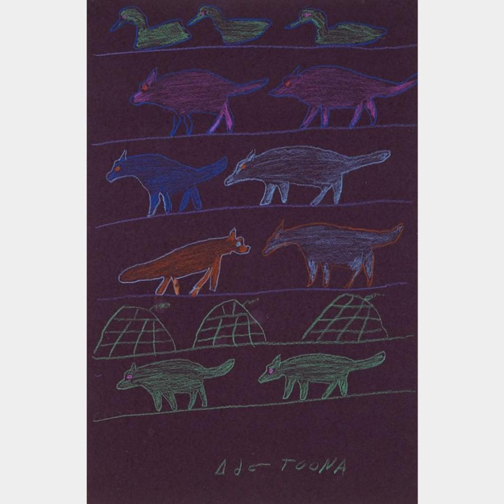 Tuna Iquliq (1935-2015) - Untitled (Composition With Arctic Animals And Igloo)