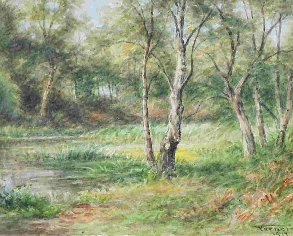 Frederick Arthur Verner (1836-1928) - Forest Scene; 1919