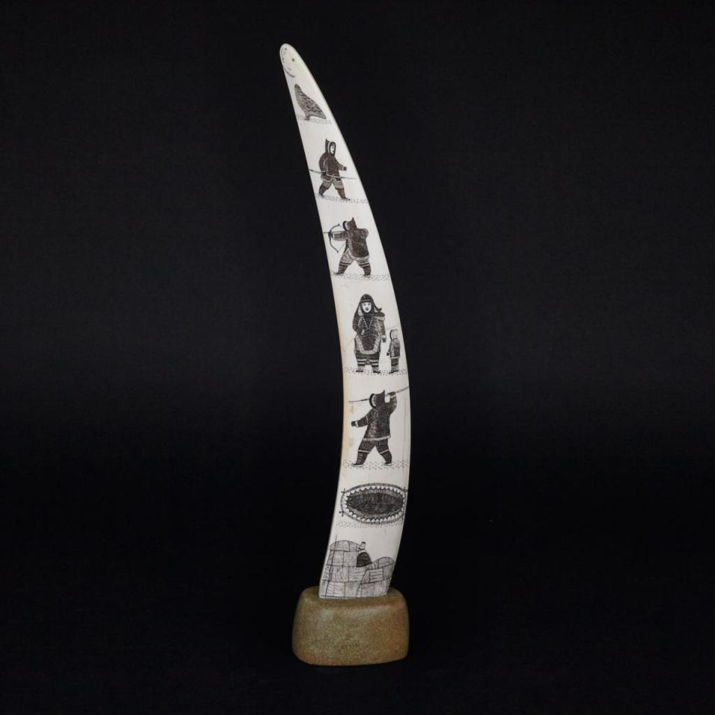 Davidee Itulu (1929-2006) - Etched Tusk On Base