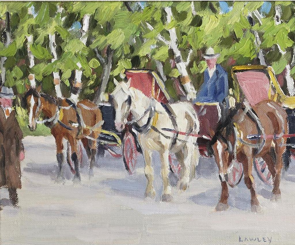 John Douglas Lawley (1906-1971) - Cab Horses, Spring On Mount Royal