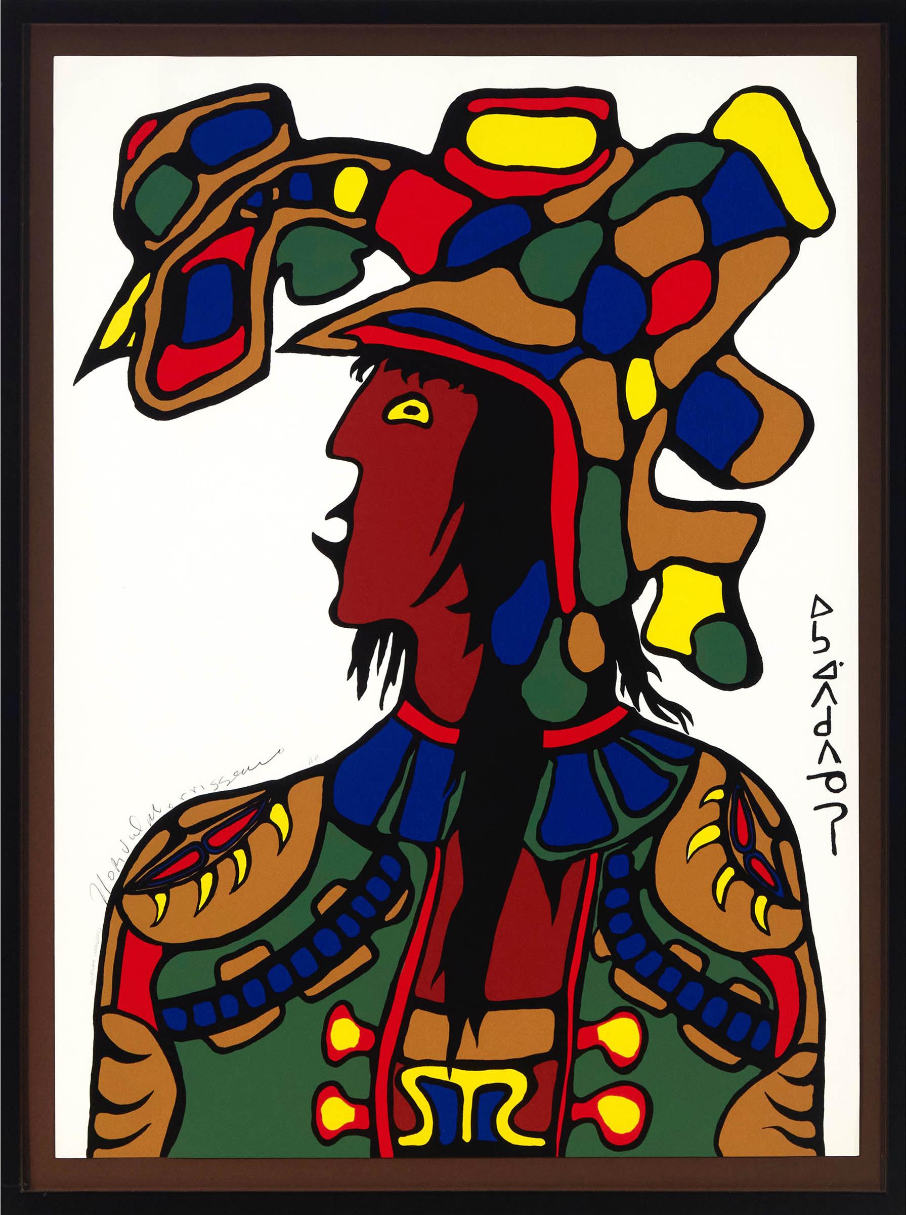 Norval H. Morrisseau (1931-2007) - Ojibway Headdress