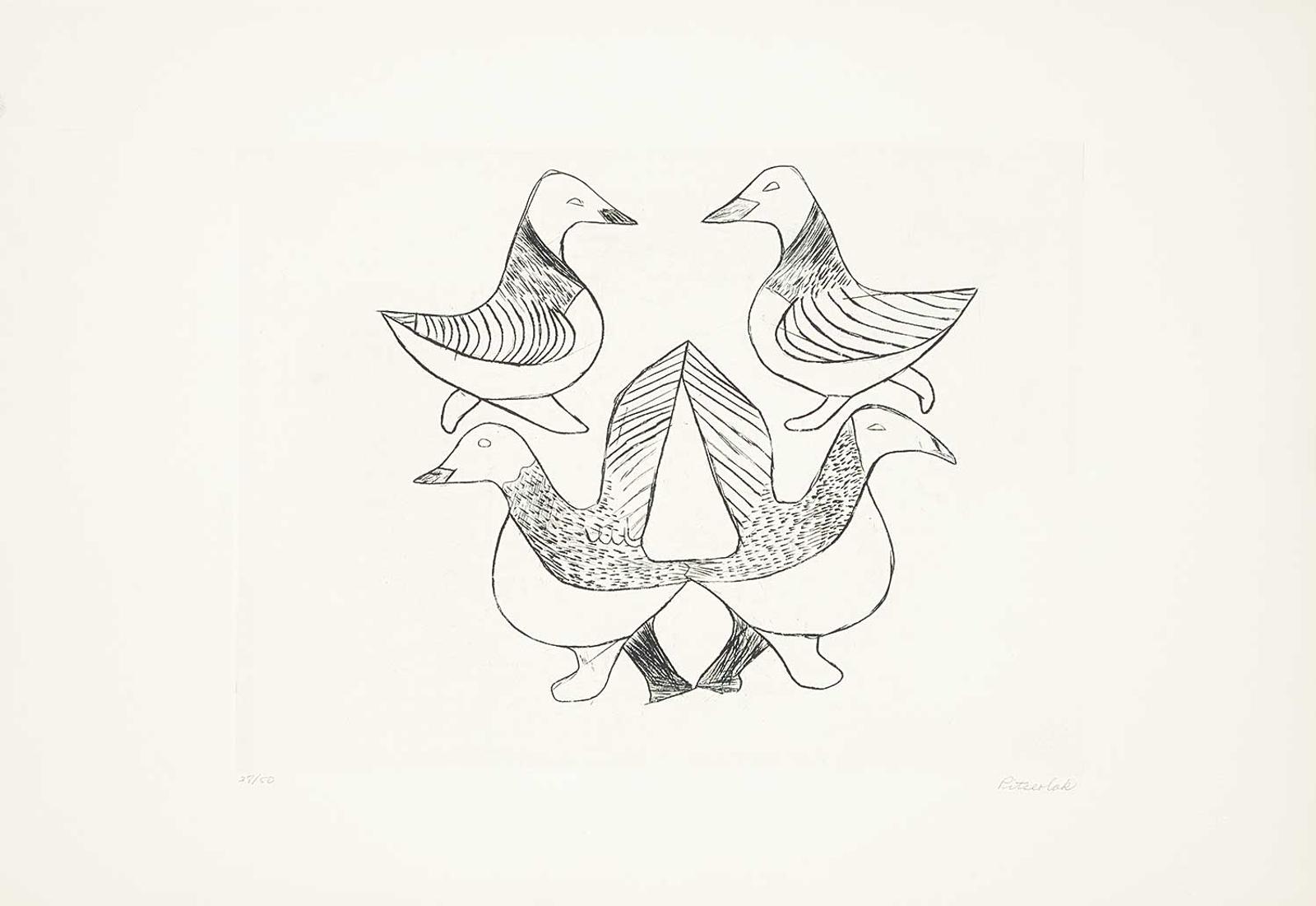 Pitseolak - Untitled - Four Birds  #38/50