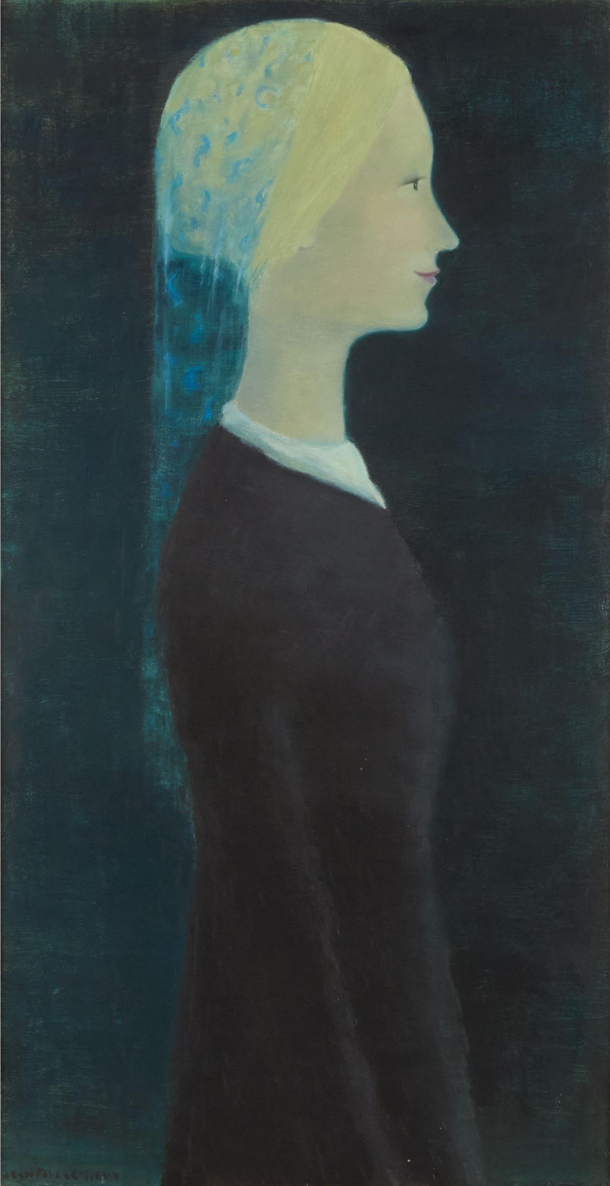 Jean Paul Lemieux (1904-1990) - La Jeune Fille Au Voile Bleu, Ca. 1962