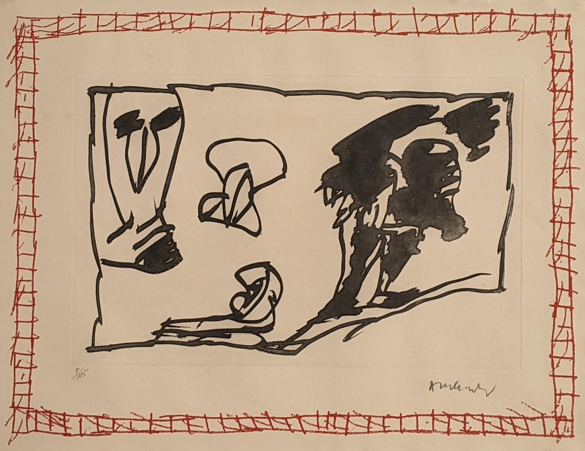 Pierre Alechinsky (1927) - Reflets sur le lac de garde, 1986