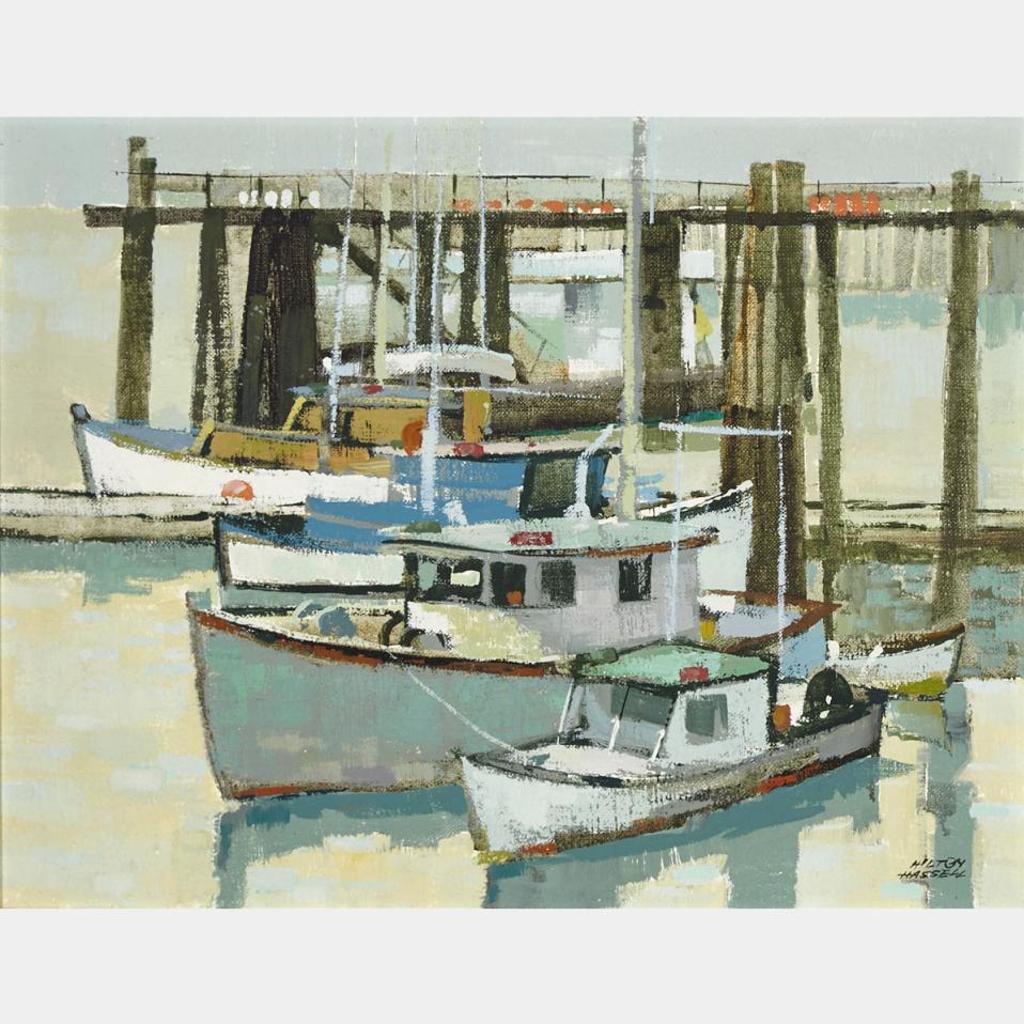 Hilton MacDonald Hassell (1910-1980) - Boat Cluster, Steveston’S Wharf, B.C.