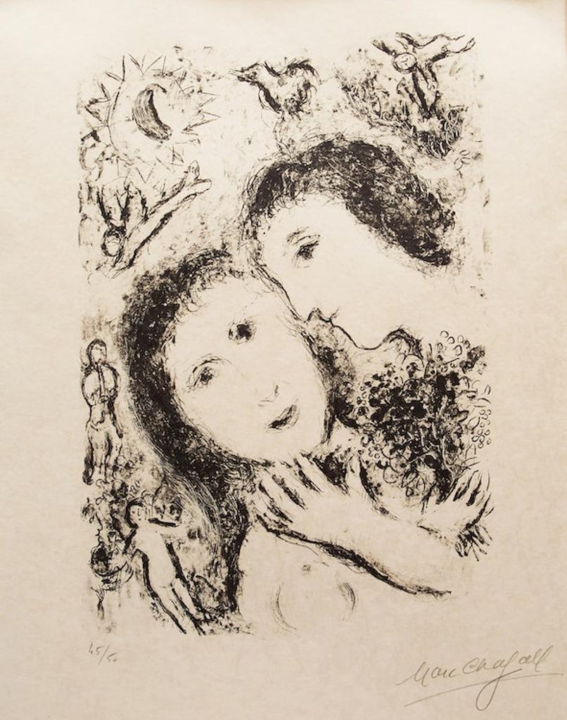 Marc Chagall (1887-1985) - Le couple aux Anges (Mourlot 940)