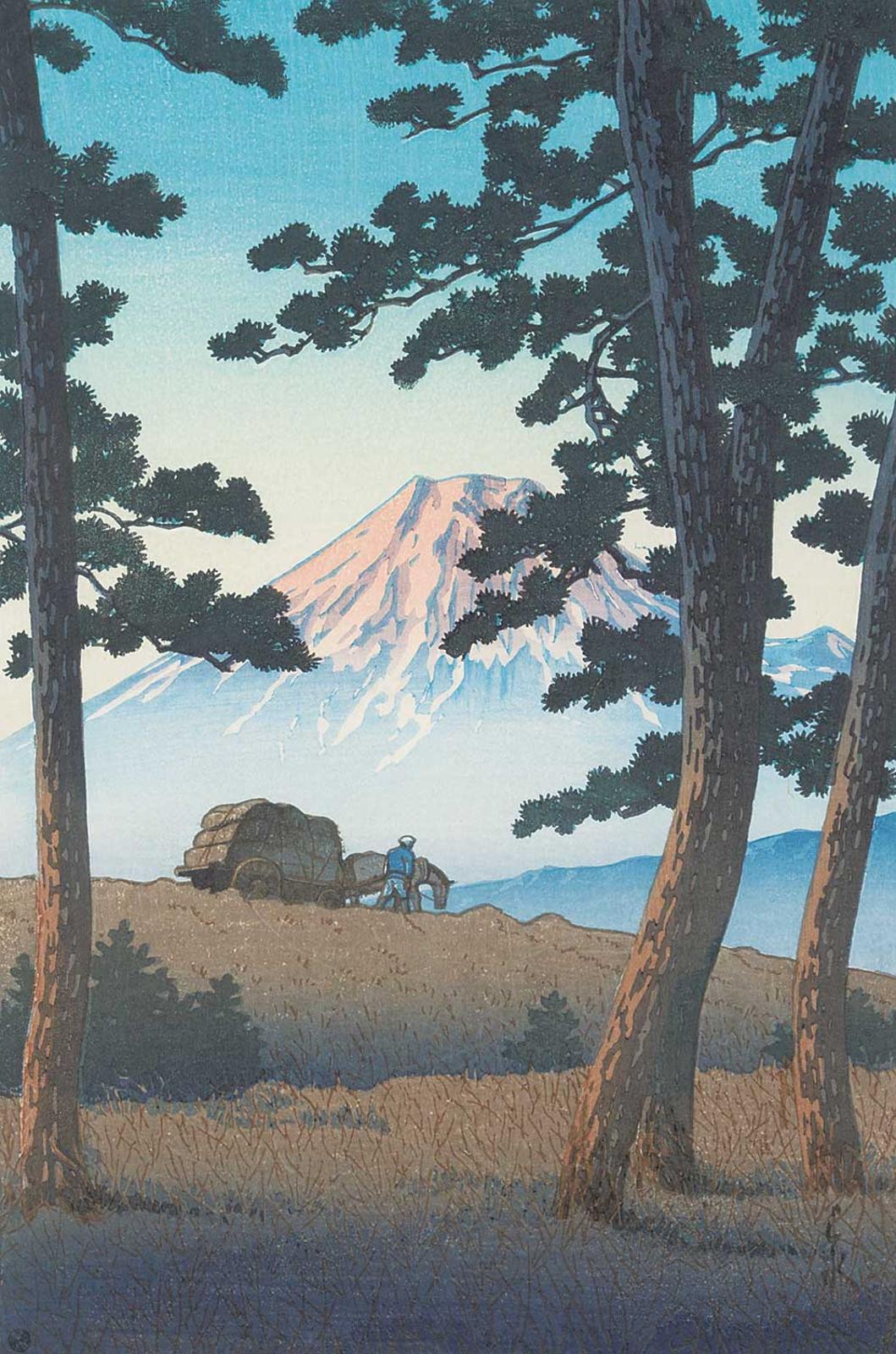 Hasui Kawase (1883-1957) - Distant View of Mt. Fuji, from Tagonoura