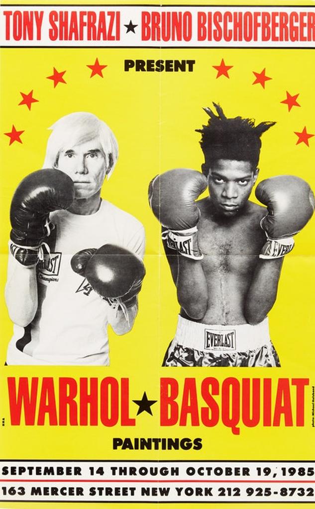 Michael Halsband (1956) - Exhibition Poster Warhol/Basquiat, Paintings at Shafrazi Gallery, New York, September 14 -October 19, 1985