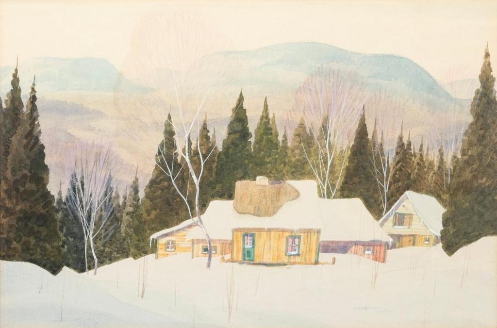 Graham Norble Norwell (1901-1967) - Untitled - Cabin in the Snow