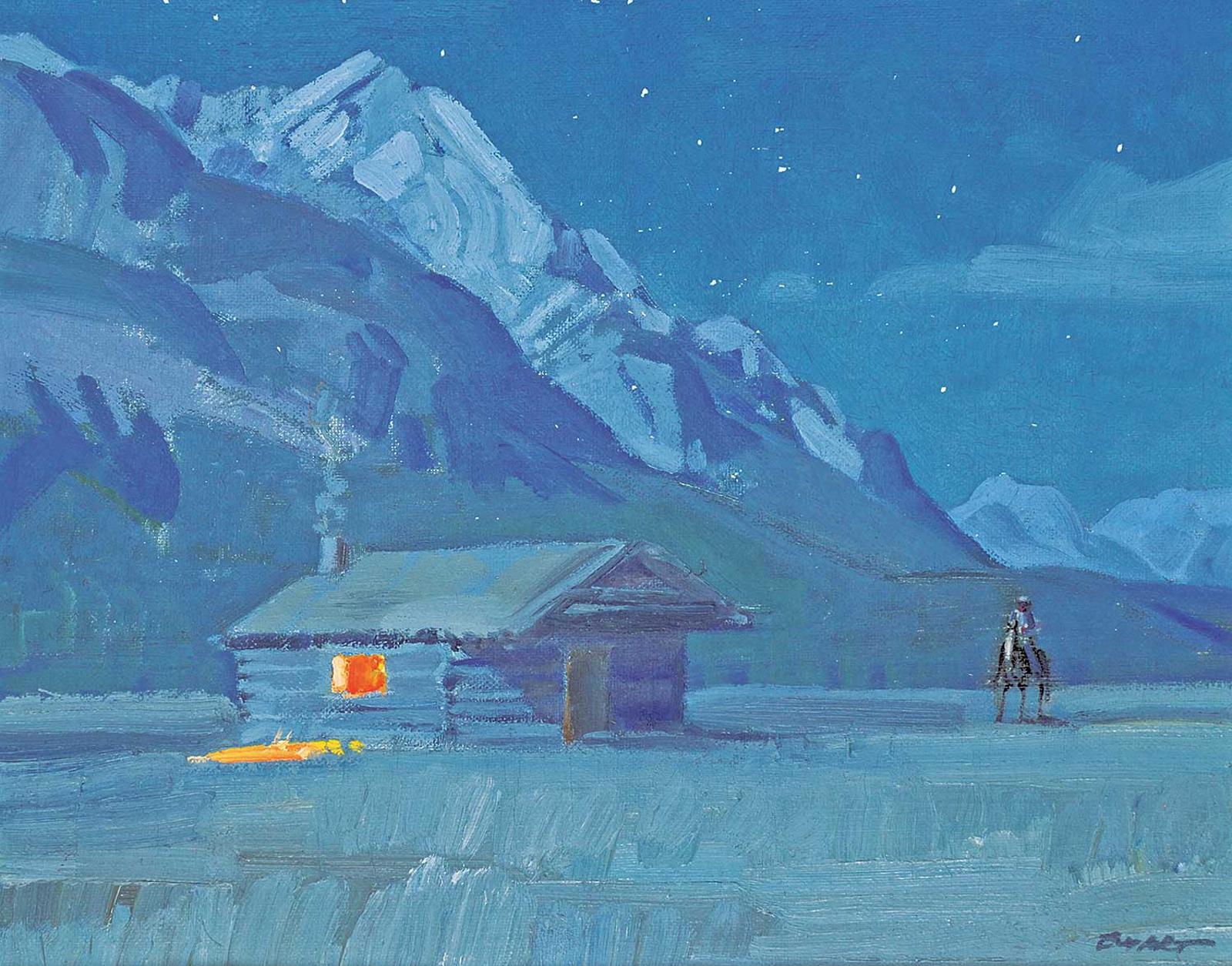 Peter Maxwell Ewart (1918-2001) - Moonlight Night, East of Sask. River Crossing