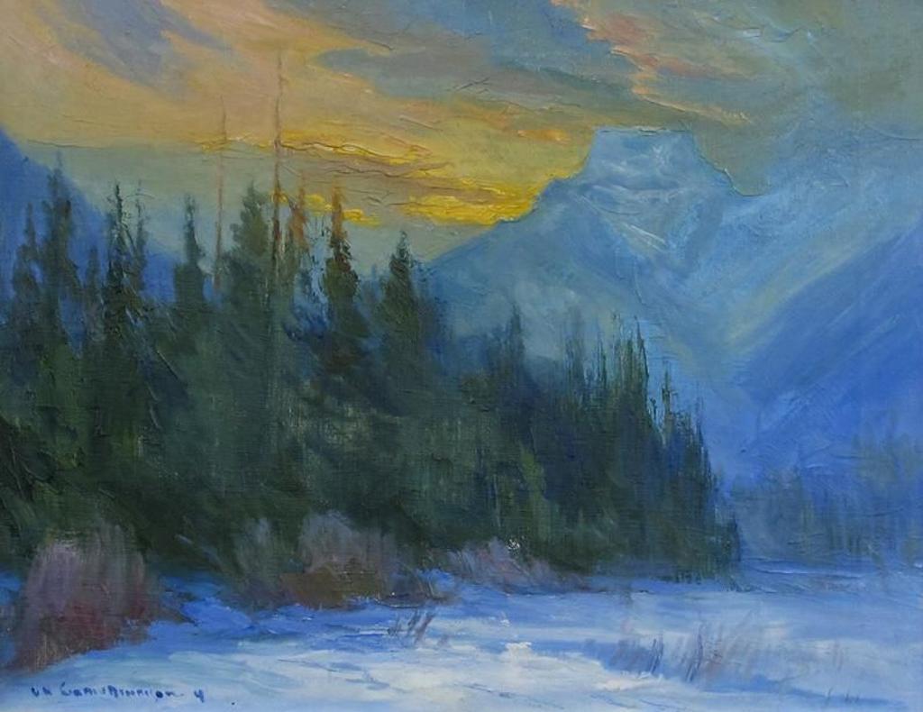 Orestes Nicholas (Rick) Grandmaison (1932-1985) - Feb. Sunset Over Bourgeau Nr Banff; 1965