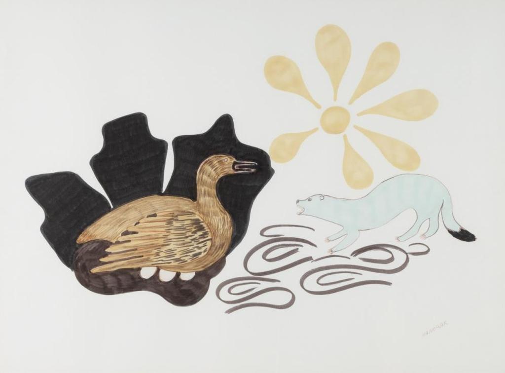 Agnes Nanogak (1925-2001) - Untitled - Duck and Weasel