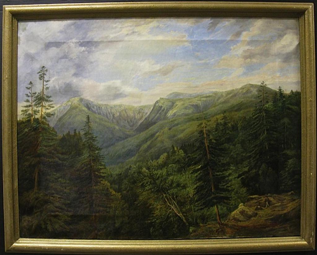 Michael Hannaford (1832-1891) - Couple Resting In A Mountain Vista