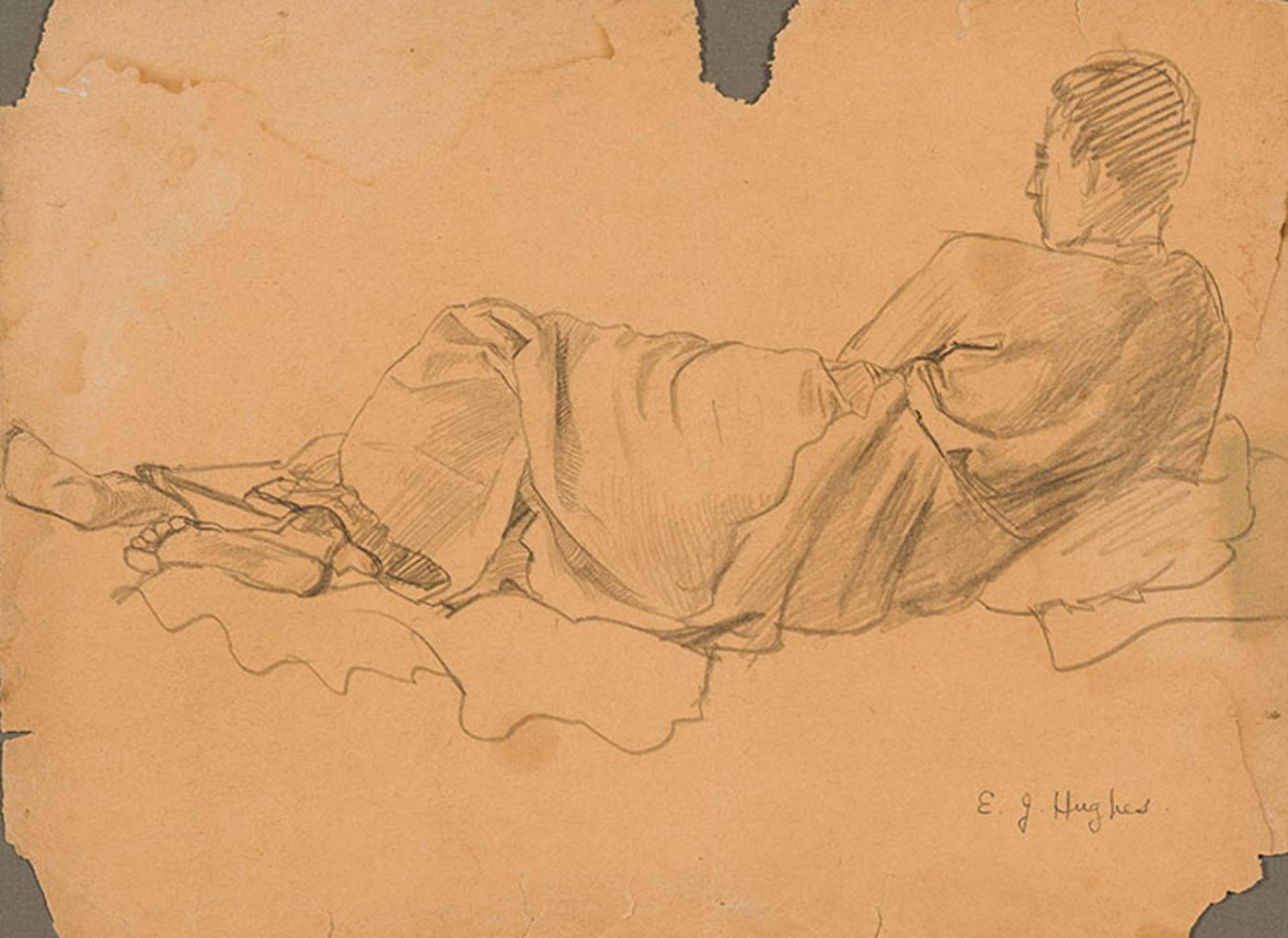 Edward John (E. J.) Hughes (1913-2007) - Father Reclined