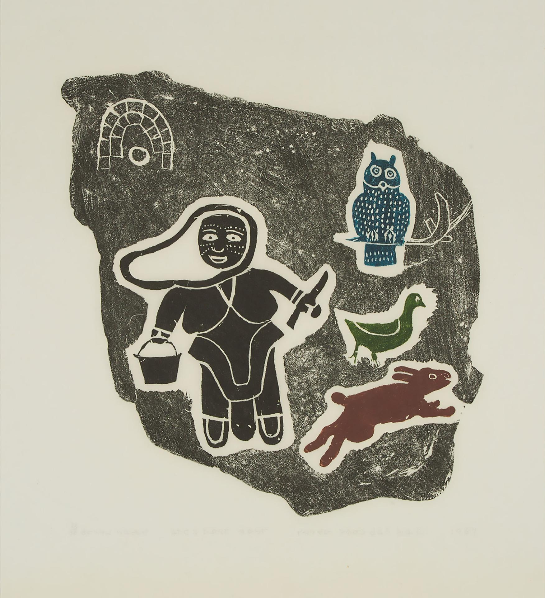 Sarah Joe Qinuajua (1917-1986) - Days Without End Water Task, 1967