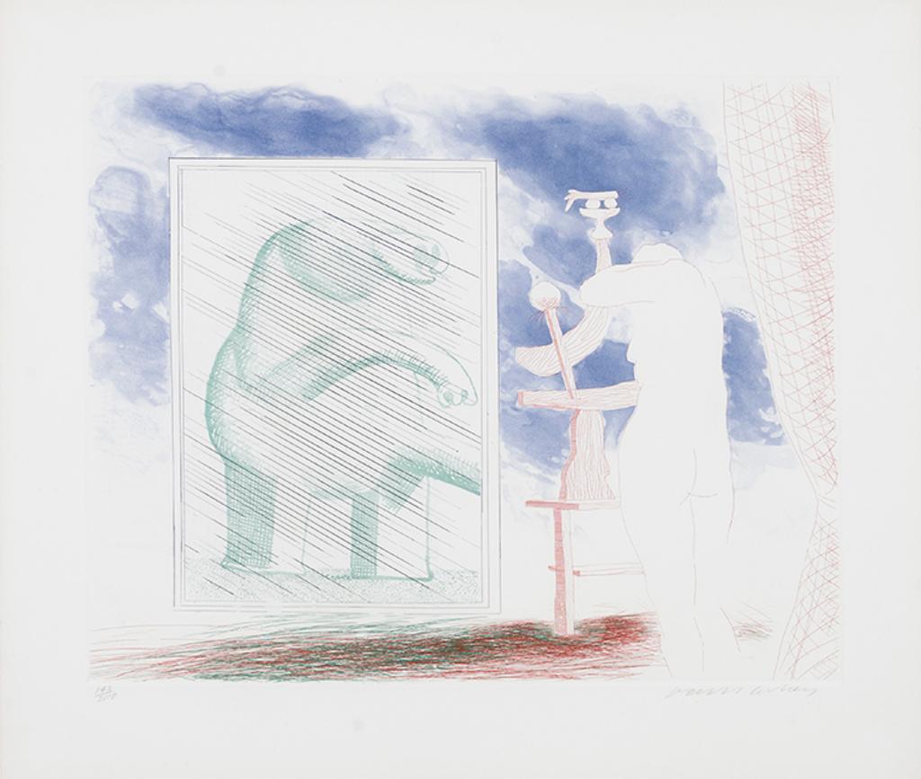 David Hockney (1937) - A Picture of Ourselves, from the Blue Guitar