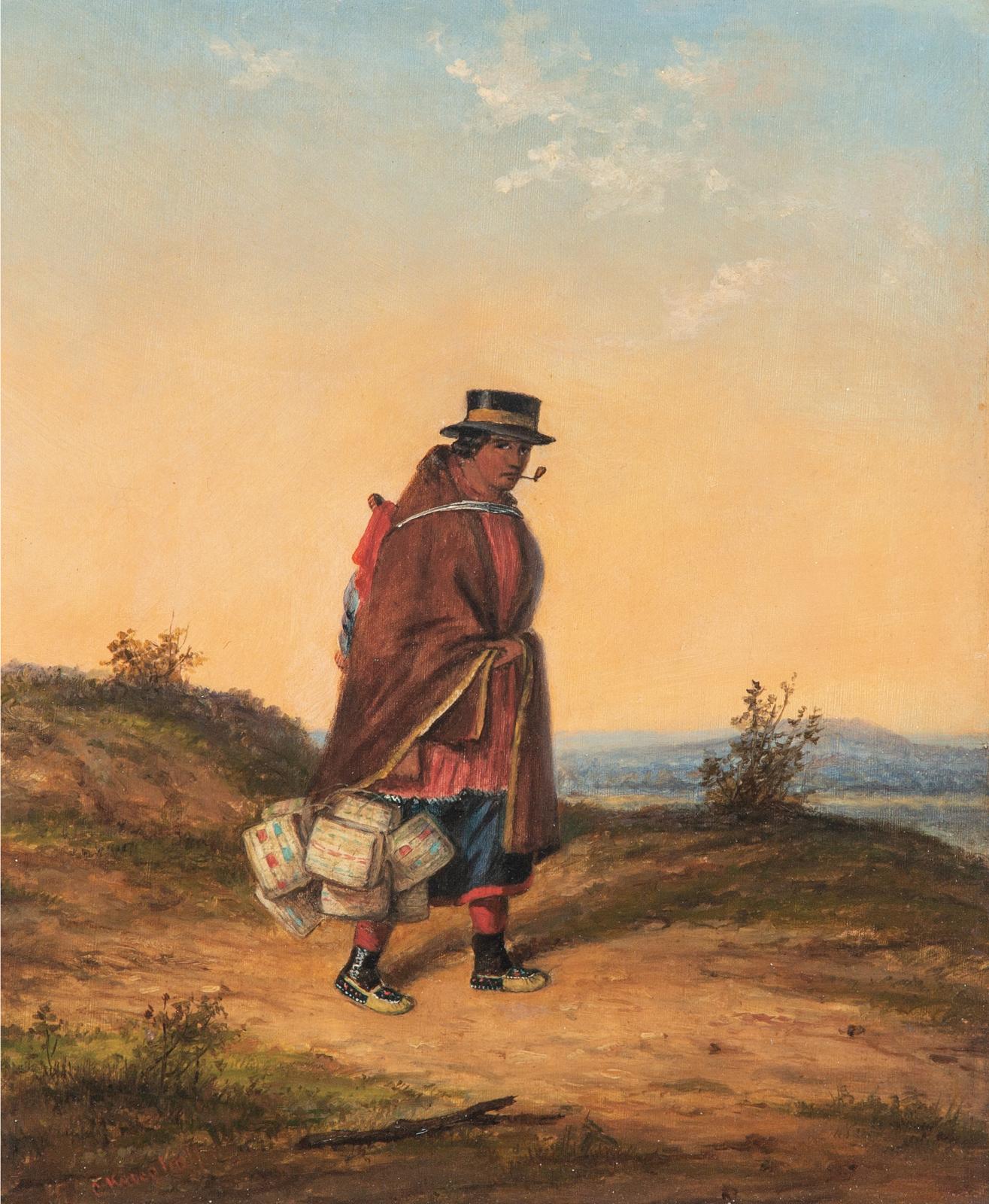 Cornelius David Krieghoff (1815-1872) - Indian Basket Seller