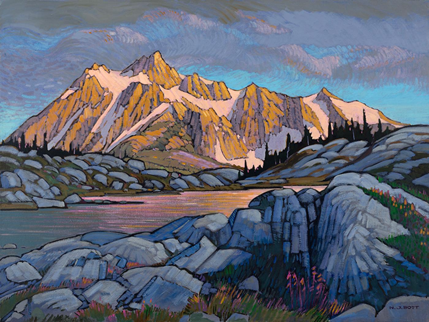 Nicholas Johannes Bott (1941-2021) - Dusk at Shuksan Mountain