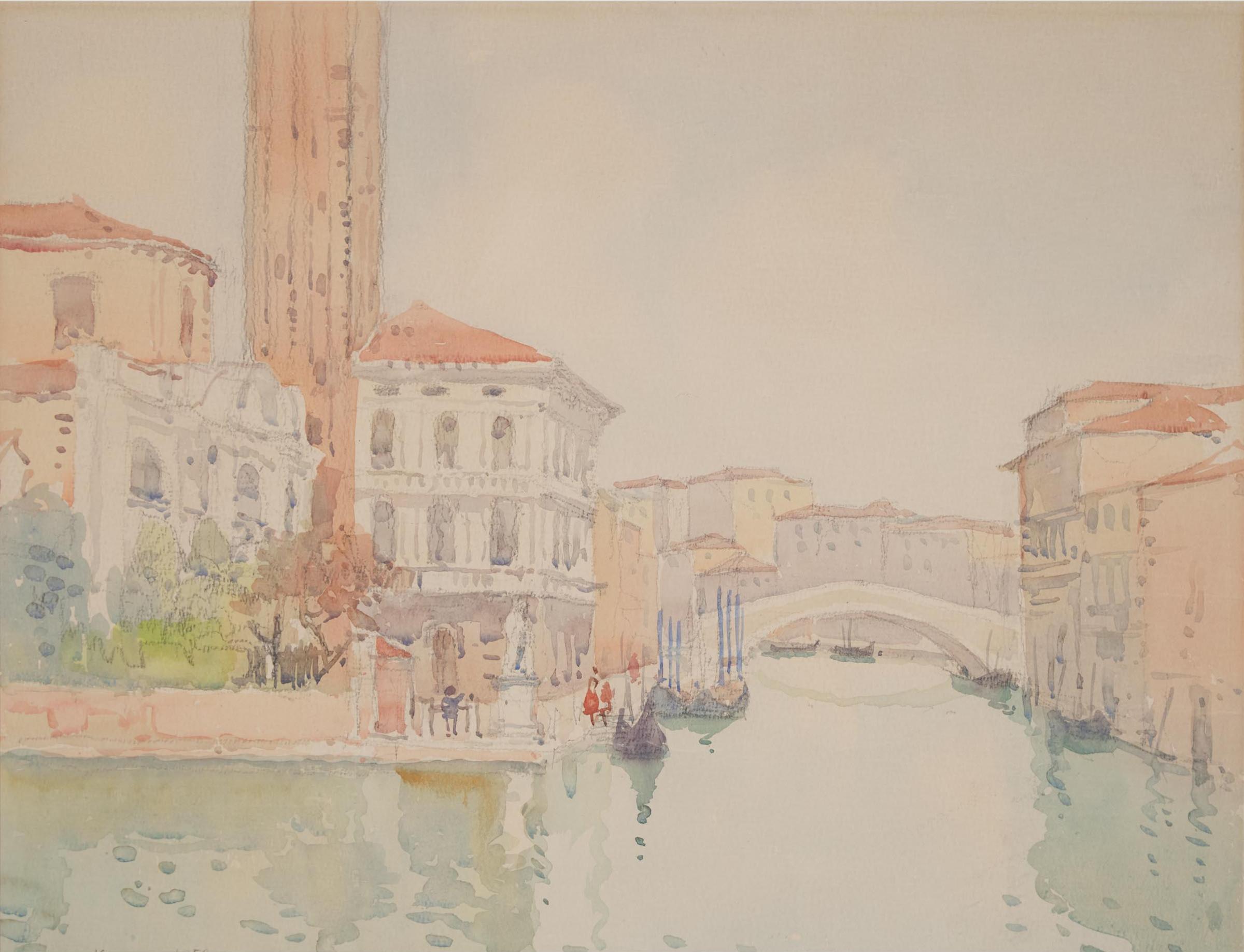 Nikolai Vasilyevich Krychevsky - Untitled (Canal Scene), 1958