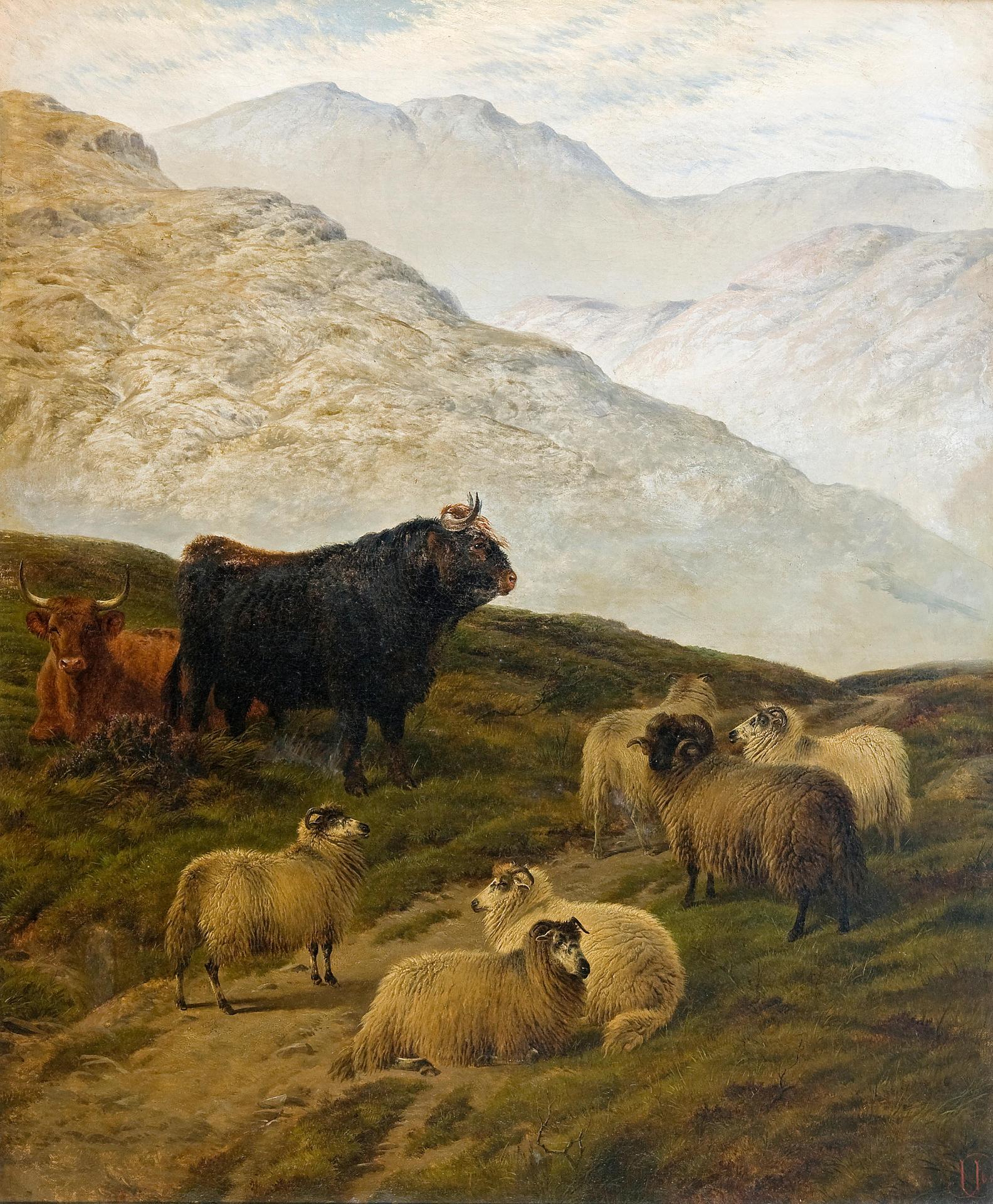 Charles Jones (1836-1892) - A scene in the highlands