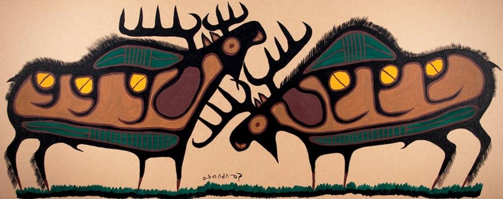Norval H. Morrisseau (1931-2007) - Untitled (Moose Pair)