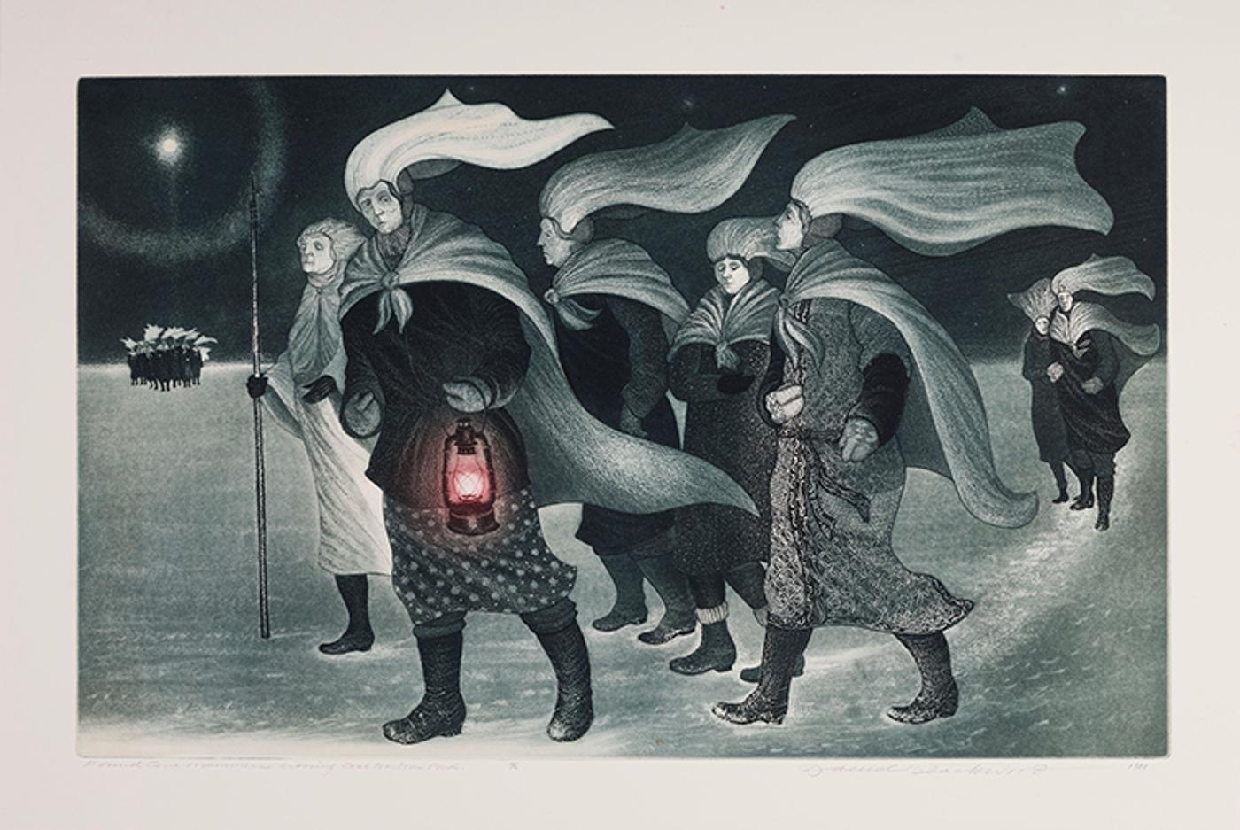 David Lloyd Blackwood (1941-2022) - Pound Cove Mummers Crossing Coal Harbour Pond