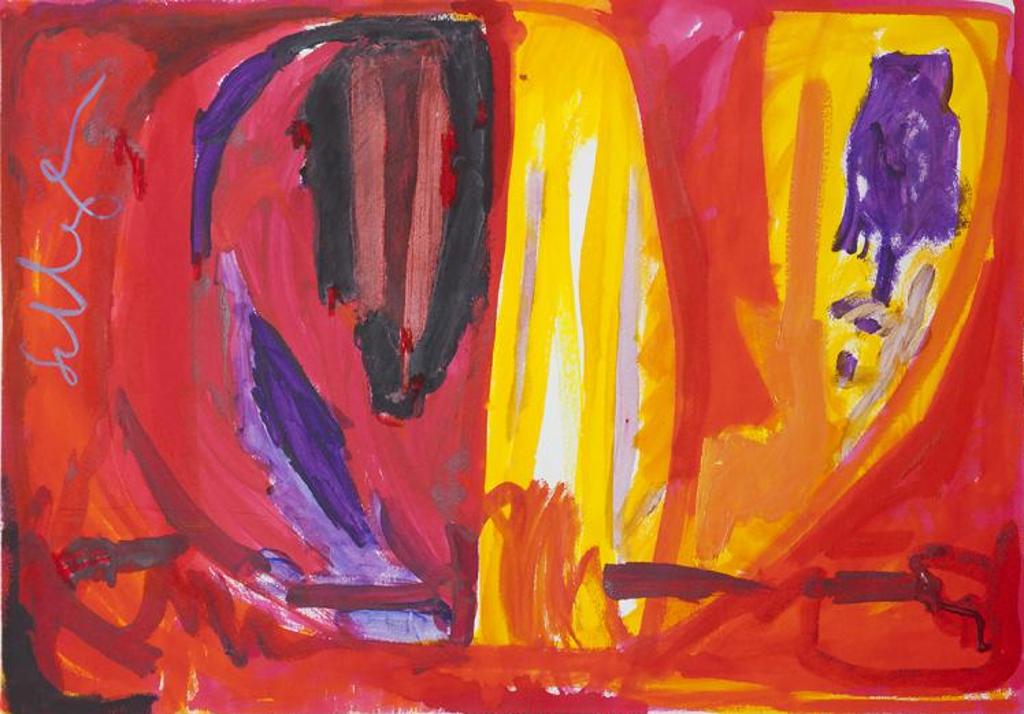 Soozi Schlanger (1953) - Untitled - Red Left, Yellow Right