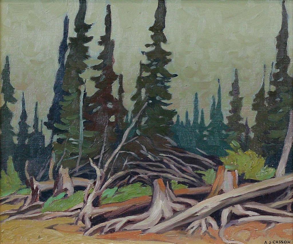 Alfred Joseph (A.J.) Casson (1898-1992) - Beach - Lake Of Two Rivers, Algonquin Park, Ont; 1944