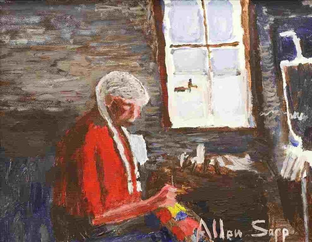 Allen Fredrick Sapp (1929-2015) - Nokum Sewing In Front Of Window; 2007