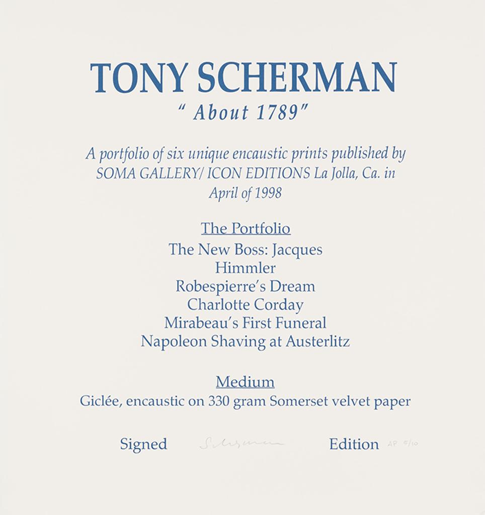 Antony (Tony) Scherman (1950-2023) - About 1789