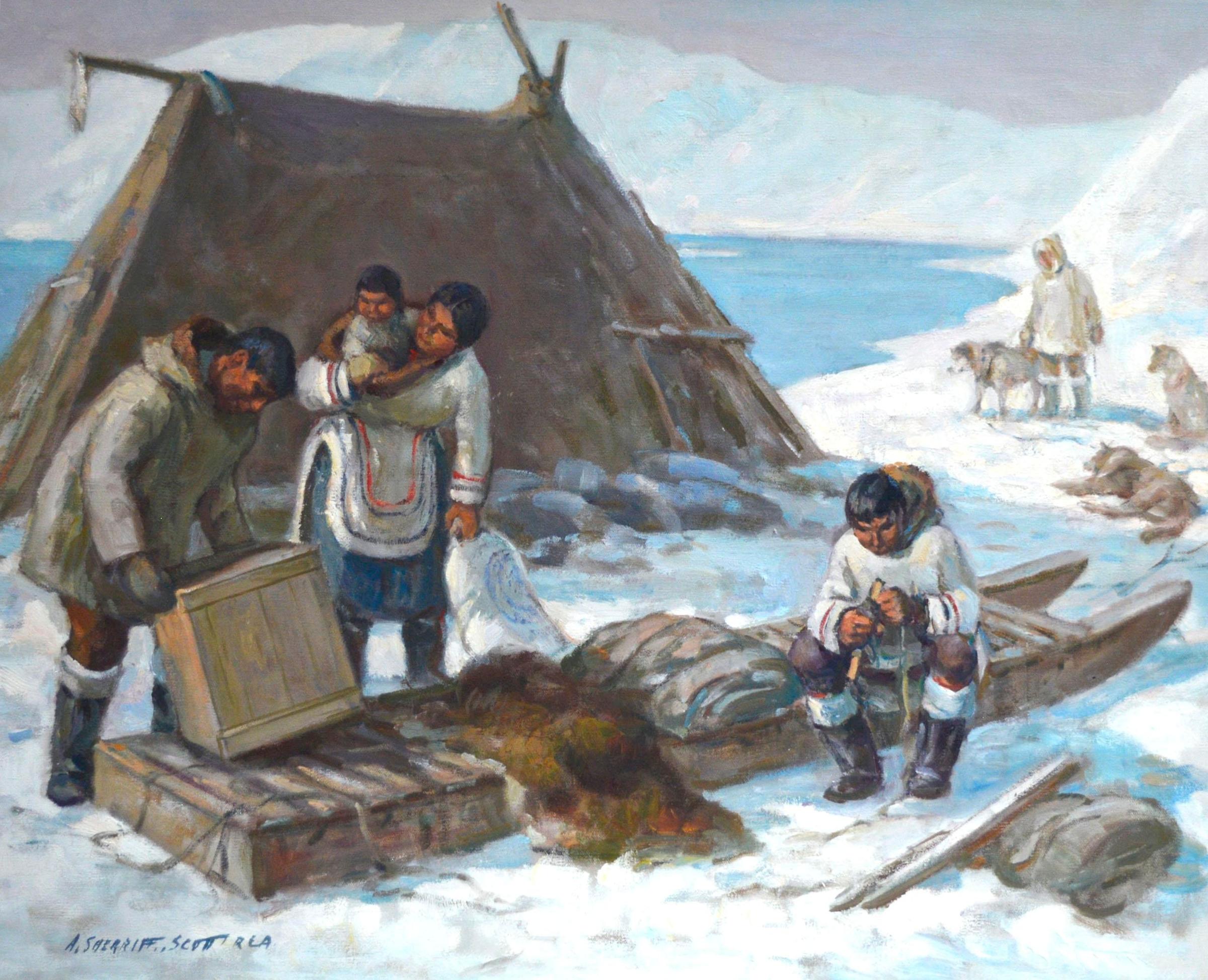 Adam Sherriff Scott (1887-1980) - Famille Inuit