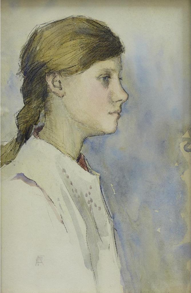 Elizabeth Adela Stanhope Forbes (1859-1912) - Profile Of A Young Girl