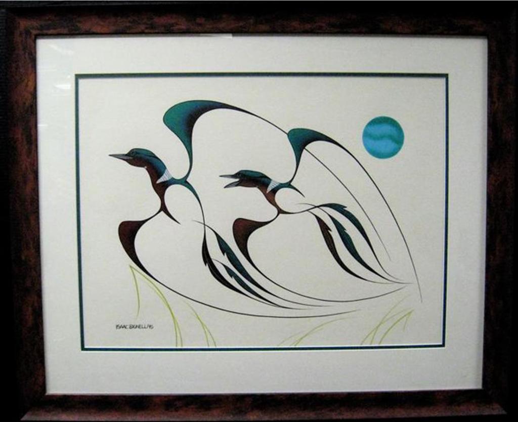 Isaac Bignell (1960-1995) - Two Loons In Flight