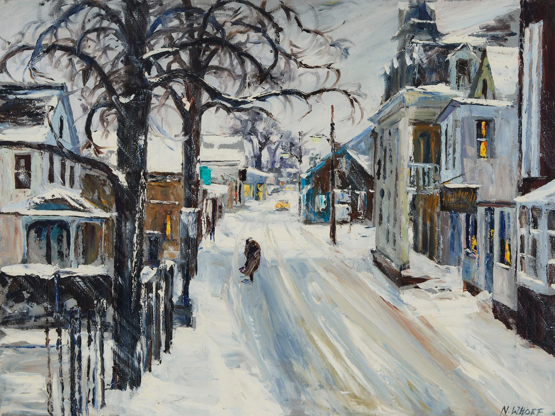 Nancy Whorf - Walking To Adams Drug Store, 1990