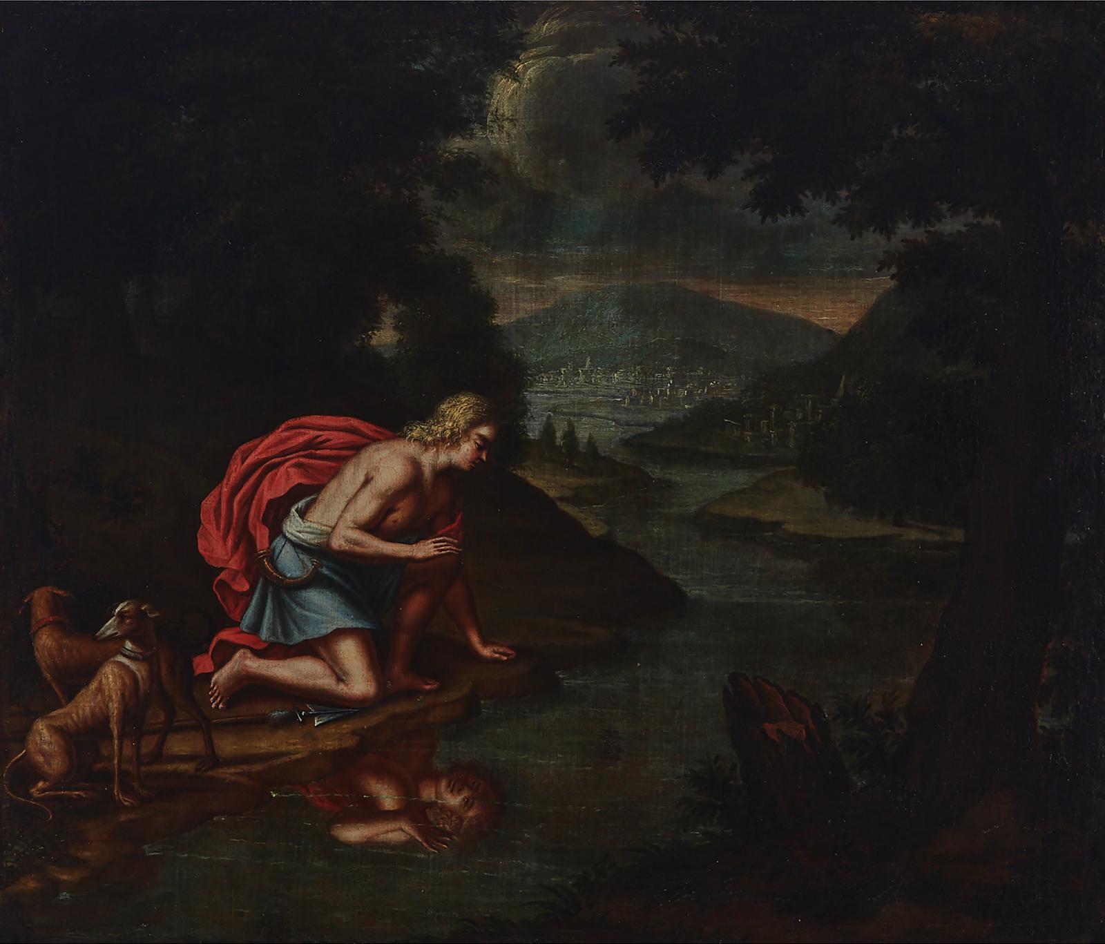 Pierre Bergaigne (1652-1708) - Narcissus Gazing Into A Pool