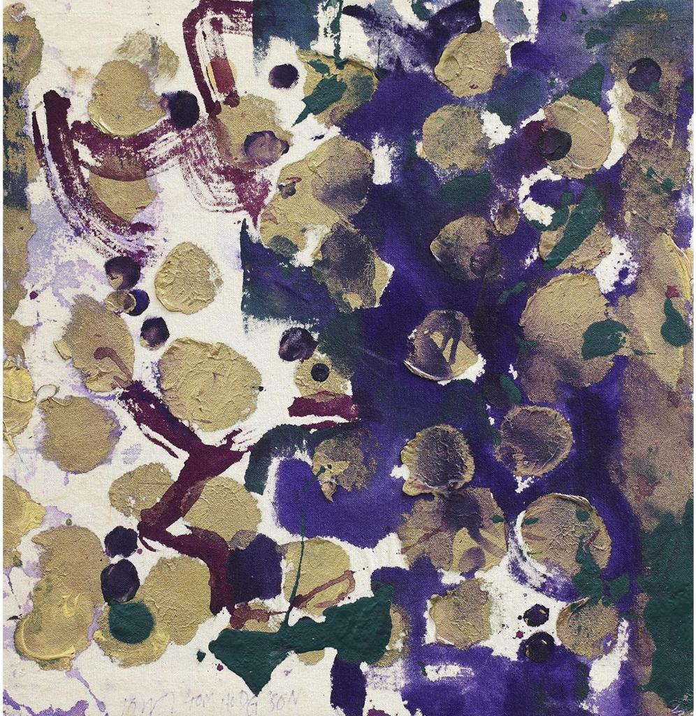 Thomas (Tom) Sherlock Hodgson (1924-2006) - Untitled - Gold And Purple Abstract