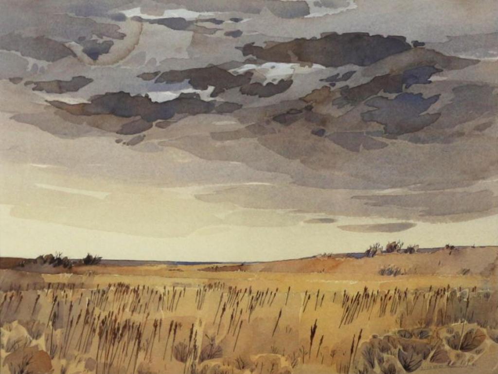 Luke Orton Lindoe (1913-1998) - Fields Under A Stormy Sky