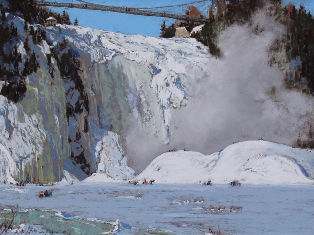 Horace Champagne (1937) - A Sparkling February Day At The Falls (Morency Falls, Quebec); 2004