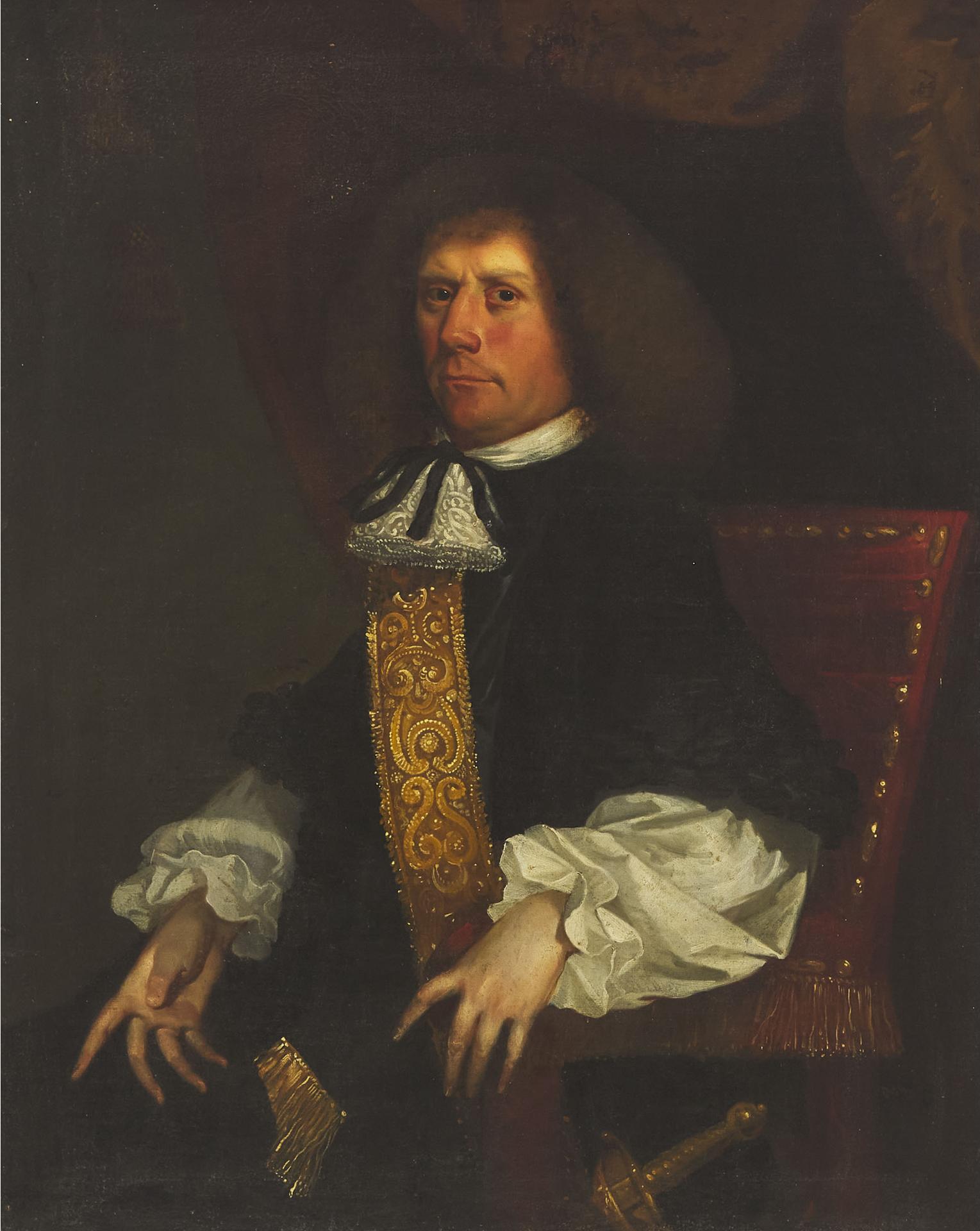 In The Manner of Sir Peter Lely - Portrait Of Josiah Stubbin, 17th Century