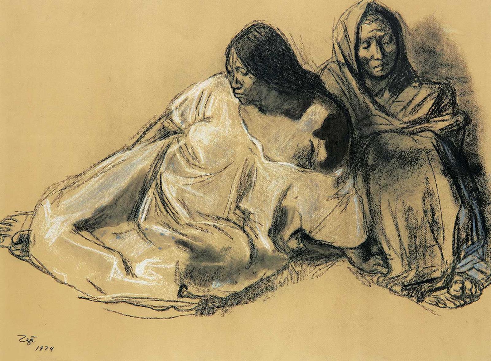 Francisco Zuniga (1912-1998) - Untitled - Two Women
