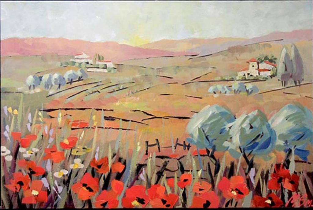 Mila Smykovska - Untitled (Farmscape With Poppies)