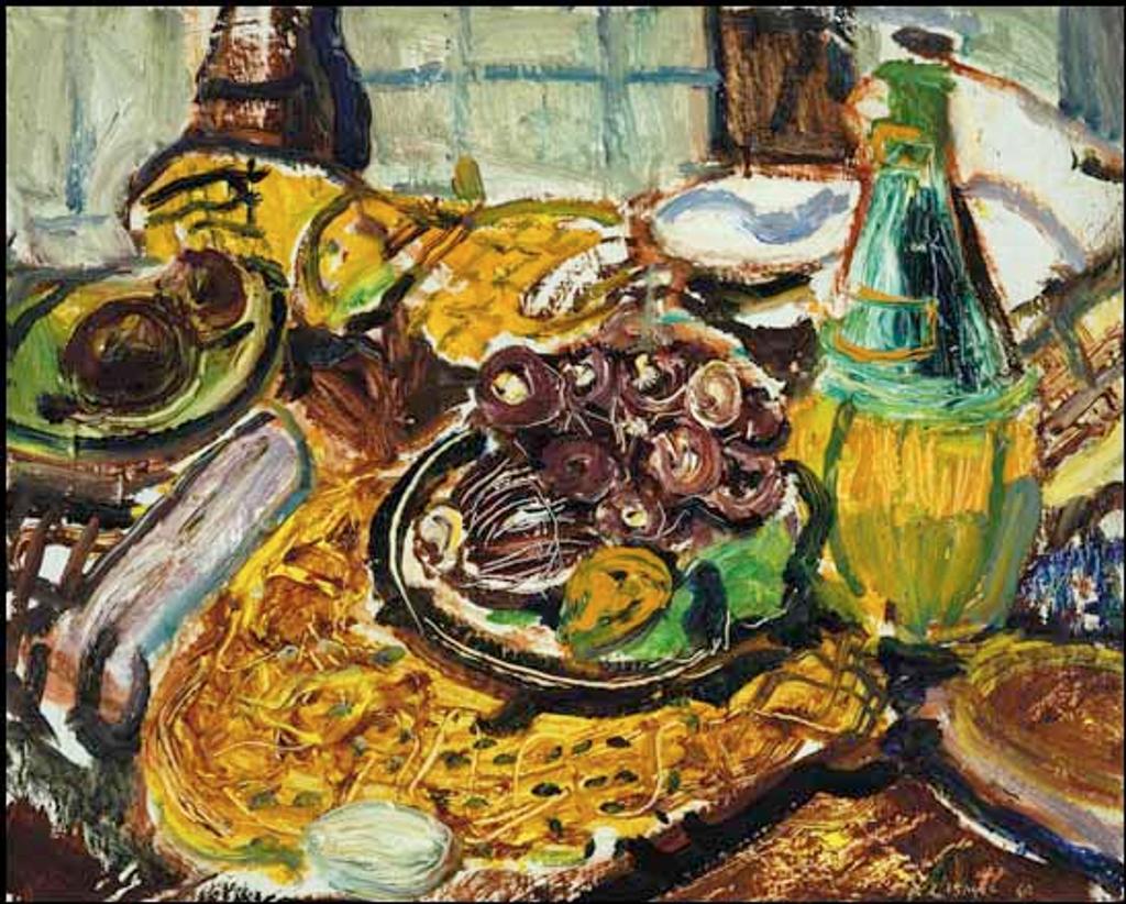 Arthur Lismer (1885-1969) - Still Life with Bottle and Fruit