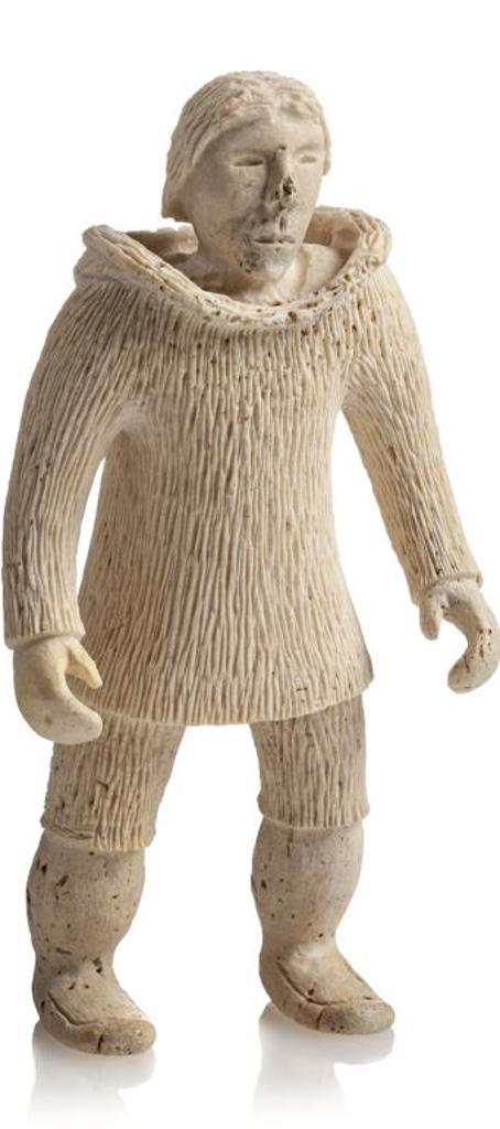 Jackoposie Oopakak (1948-2015) - Standing Man 1980s, whale bone, 5 x 2.5 x 1.5 in, 12.5 x 6.3 x 4 cm